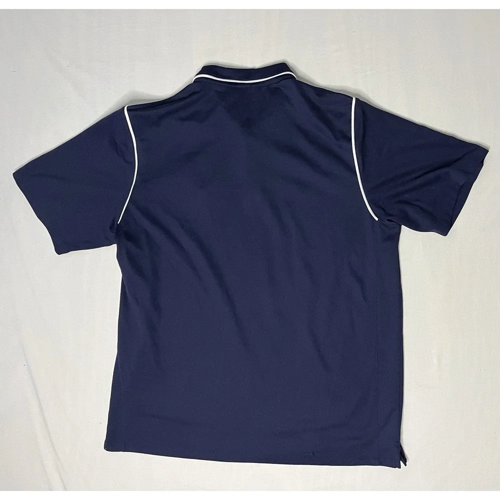 Nike Dri Fit Ole Miss Rebels Soccer Polo Shirt Men's Size XL Blue Short Sleeve
